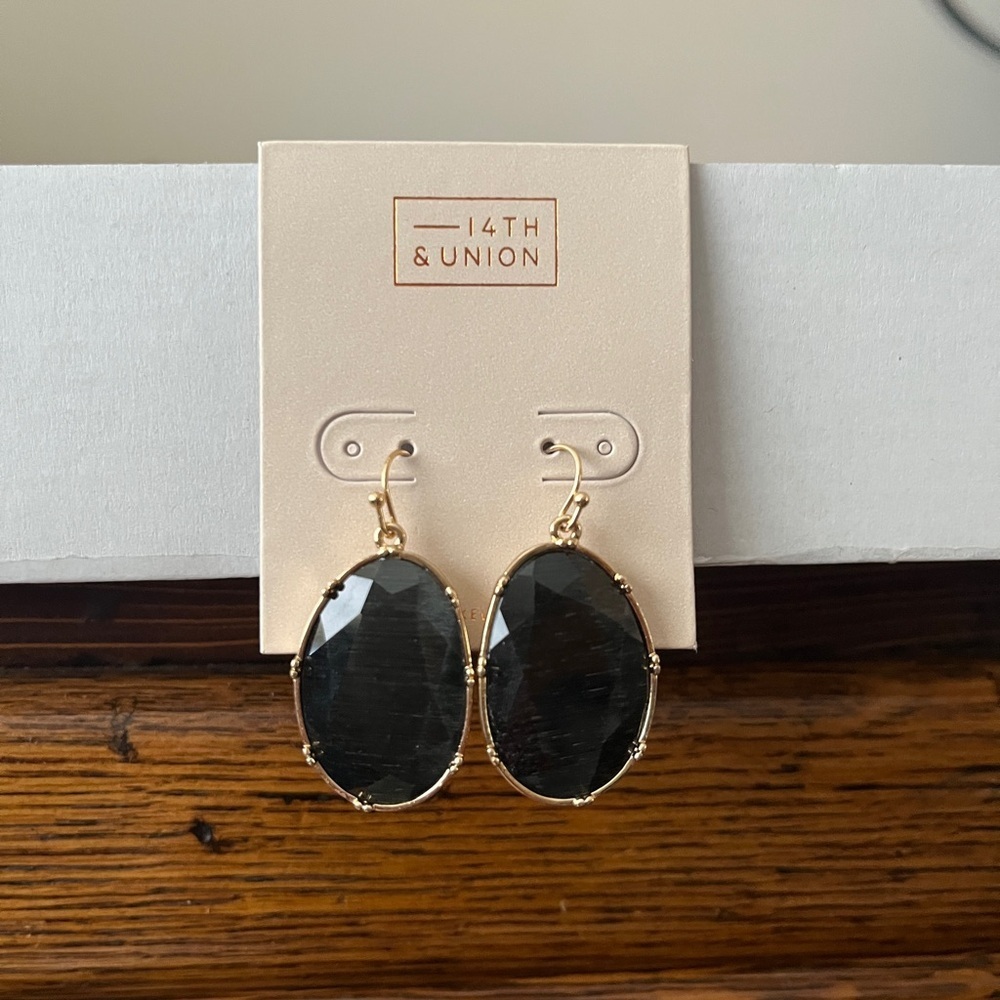 Nordstrom Black and Gold Statement Earrings